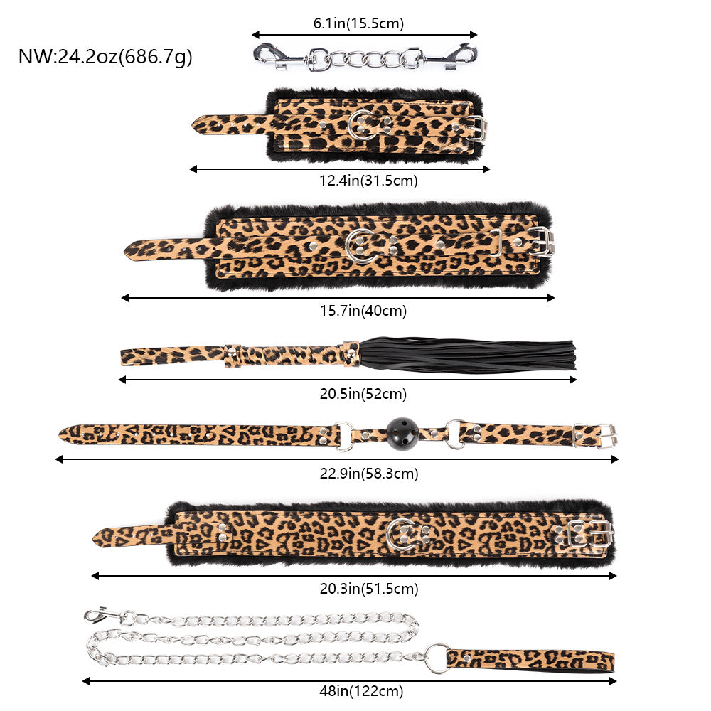 Cavocslin Leopard Print BDSM Toy Set (5 Pieces)