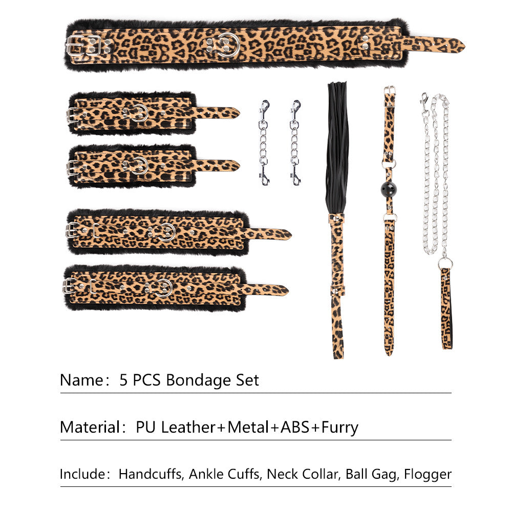 Cavocslin Leopard Print BDSM Toy Set (5 Pieces)