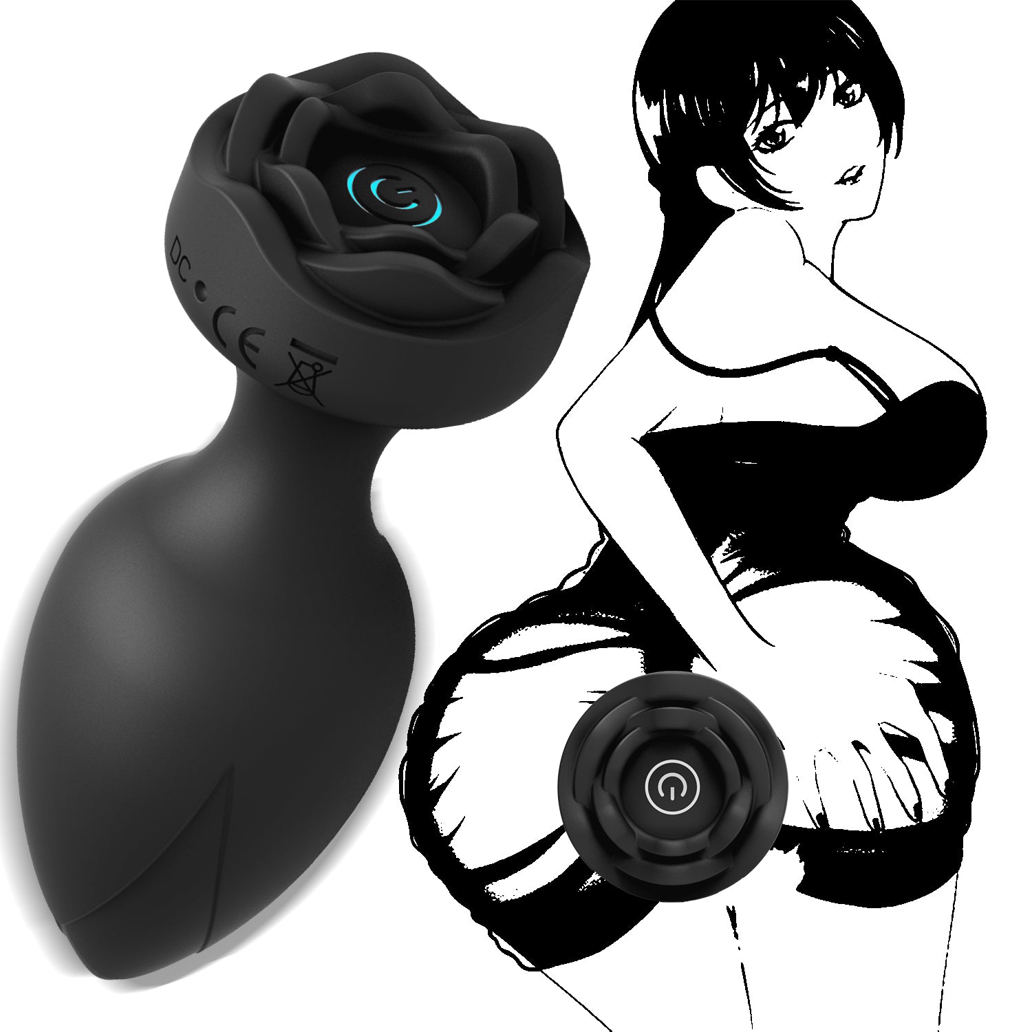 Cavocslin Black Rose Squeeze Anal Plug